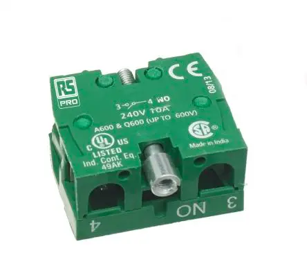 Produktfoto 1 von RS PRO 500 V ac Kontaktblock 1 Schließer Schraube
