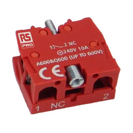 Produktfoto 1 von RS PRO 500 V ac Kontaktblock 1 Öffner Schraube