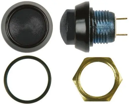 Produktfoto 1 von ITW 59 Miniaturdruckschalter Panel Ø 14 mm, SPST Schwarz, IP67