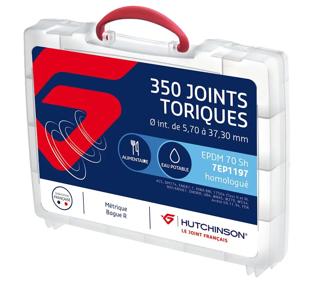 Produktfoto 1 von Hutchinson Le Joint Français Ethylen-Propylen-Dien-Monomer O-Ring-Satz, Dichtungsring ,Gummidichtung