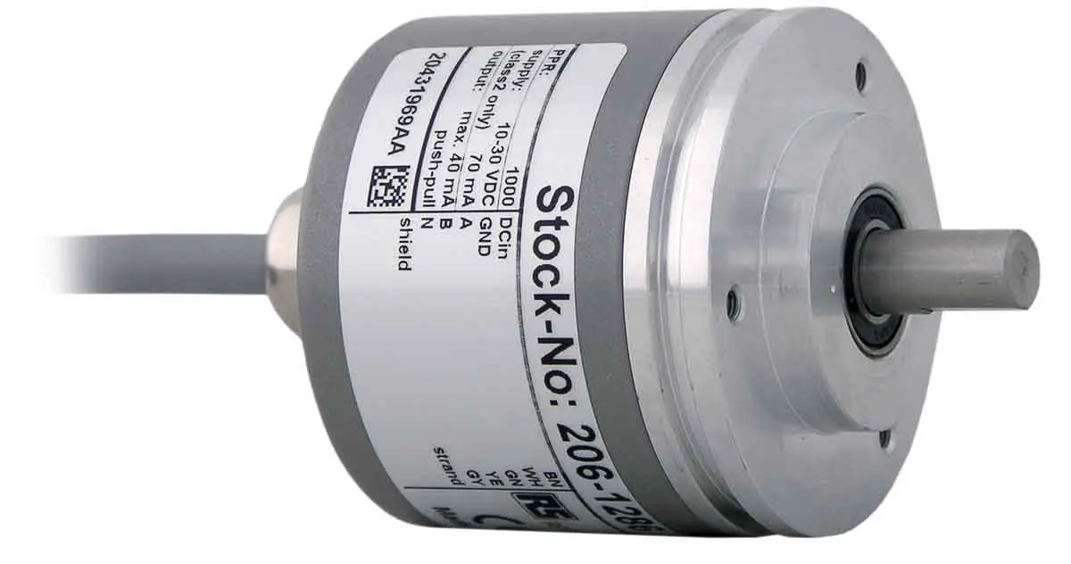 Produktfoto 1 von RS PRO Inkremental Drehgeber Inkremental 1000/U, 12000U/min, 10 → 30 V dc, Gegentakt Vollwelle mit Ø 8mm Schaft