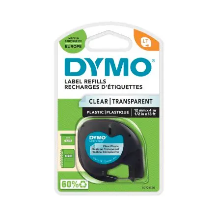 Dymo Beschriftungsband Schwarz für Dymo Letratag LT100H, Dymo Letratag LT100T auf lichtdurchlässig 4 m 12 mm 4 m 12 mm