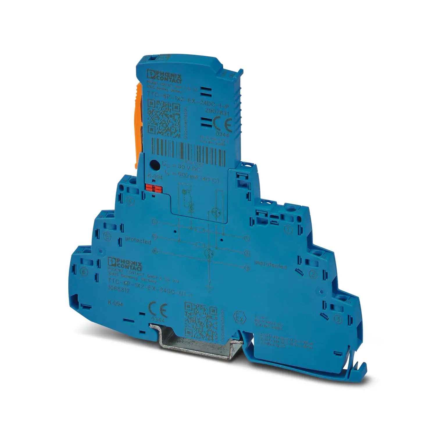 Produktfoto 1 von Phoenix Contact TTC TTC Elektronischer Schutzschalter 180 V, 6 A DIN-Hutschiene L. 80 mm