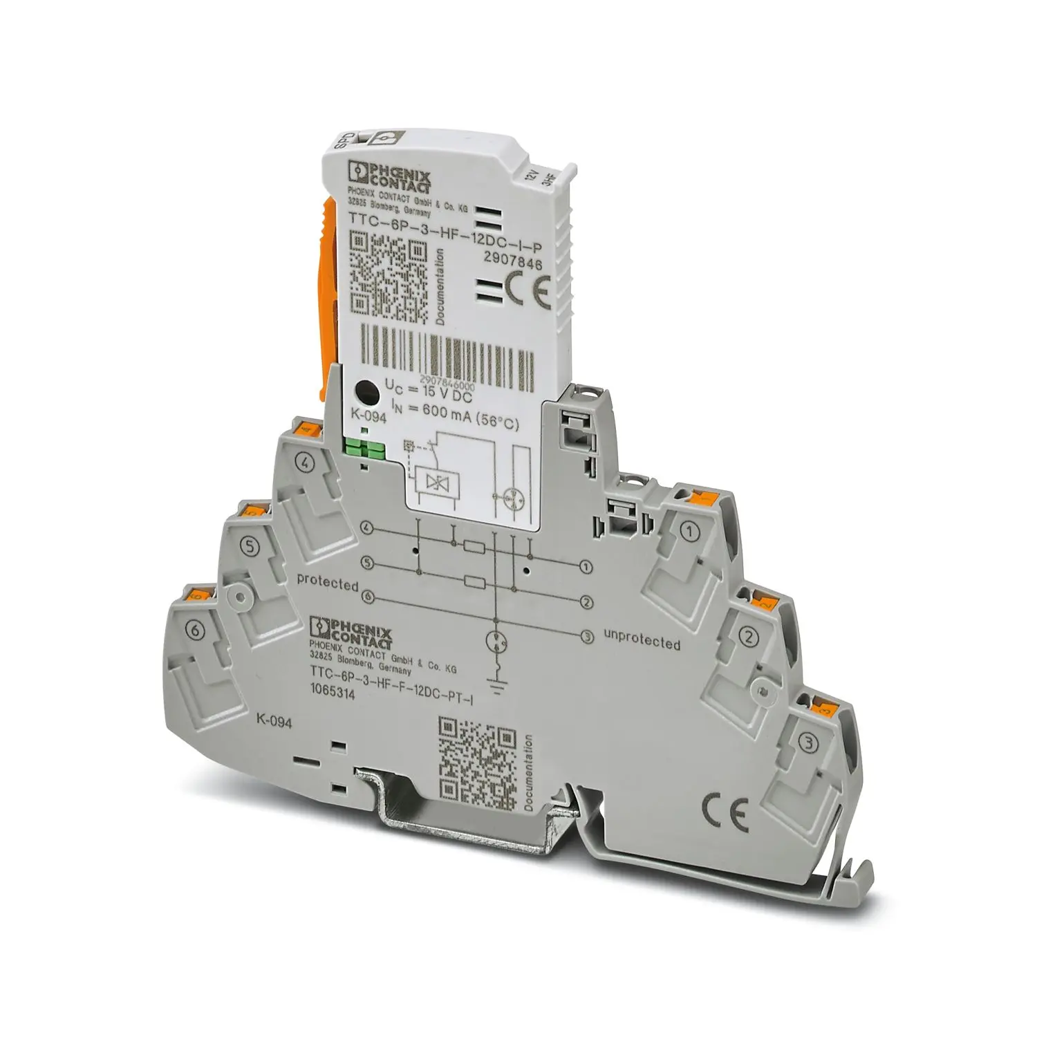 Produktfoto 1 von Phoenix Contact, Überspannungsschutz 10 kA DIN-Hutschiene Surge Protection Device TTC