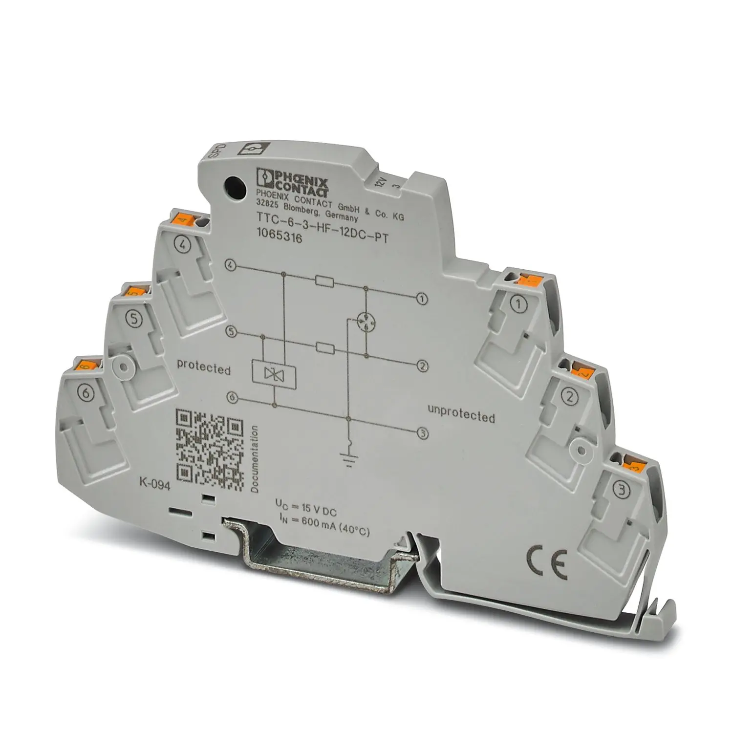 Produktfoto 1 von Phoenix Contact, Überspannungsschutz, 85 V 10 kA DIN-Hutschiene Surge Protection Device TTC