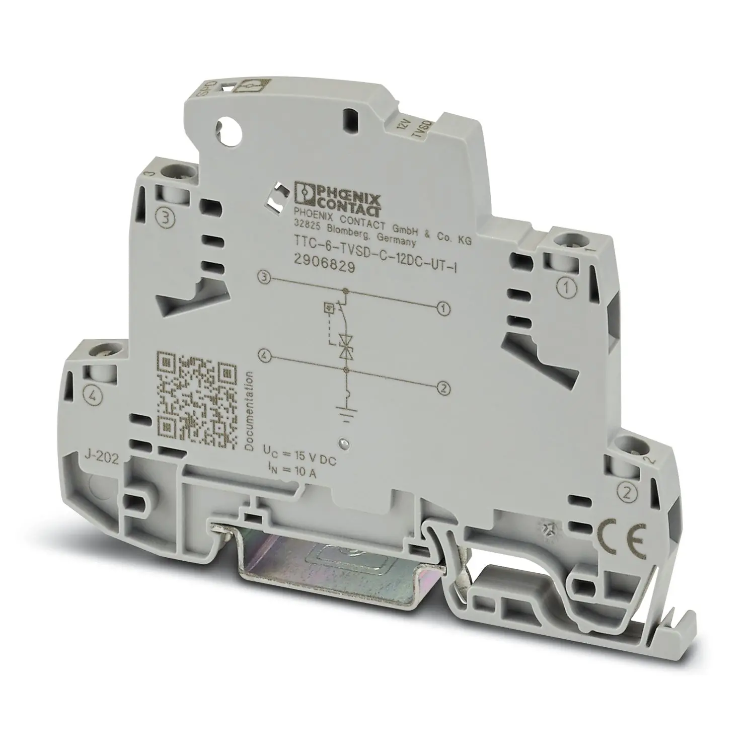 Produktfoto 1 von Phoenix Contact, Überspannungsschutz, 25 V 300 A DIN-Hutschiene Surge Protection Device TTC