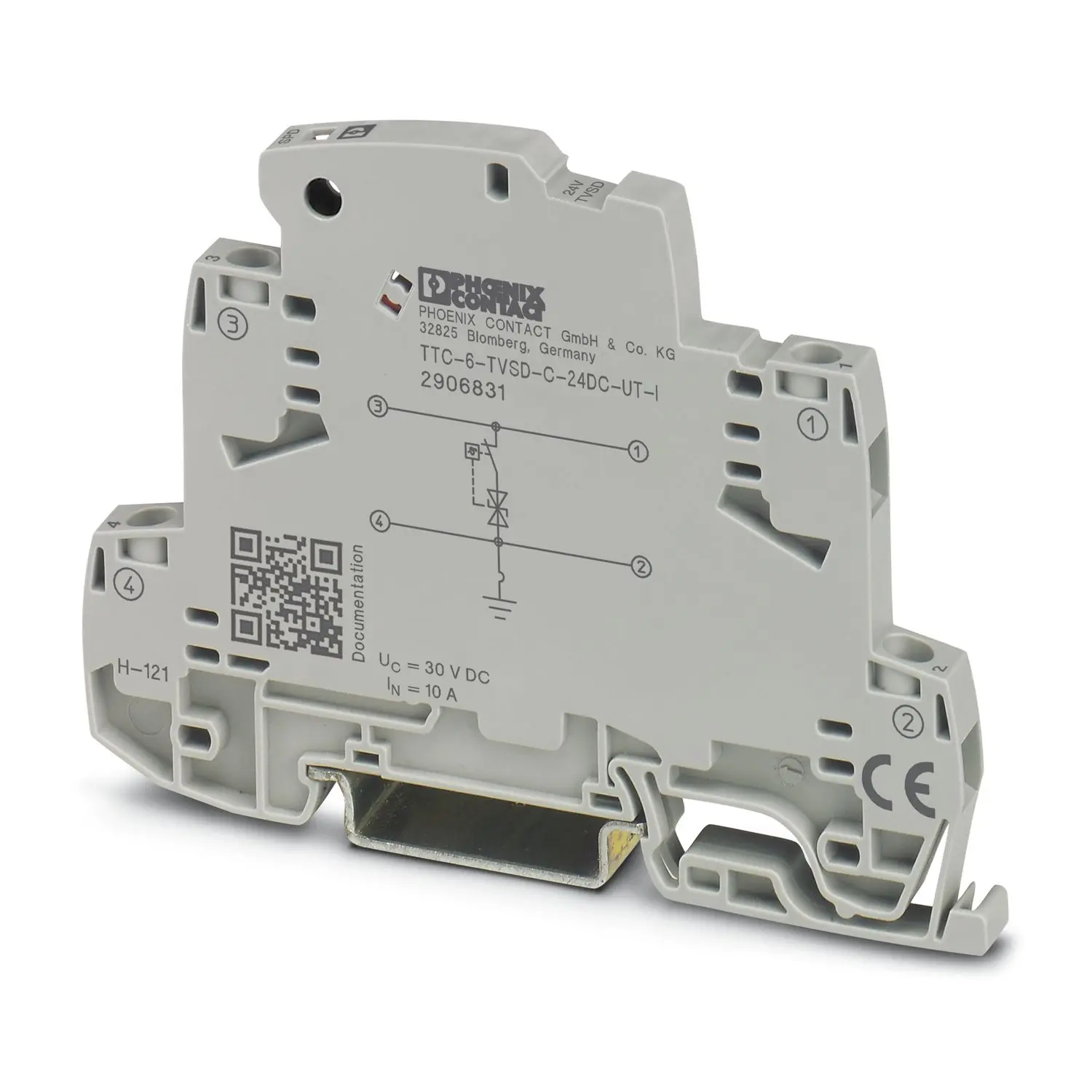 Produktfoto 1 von Phoenix Contact, Überspannungsschutz, 50 V 300 A DIN-Hutschiene Surge Protection Device TTC