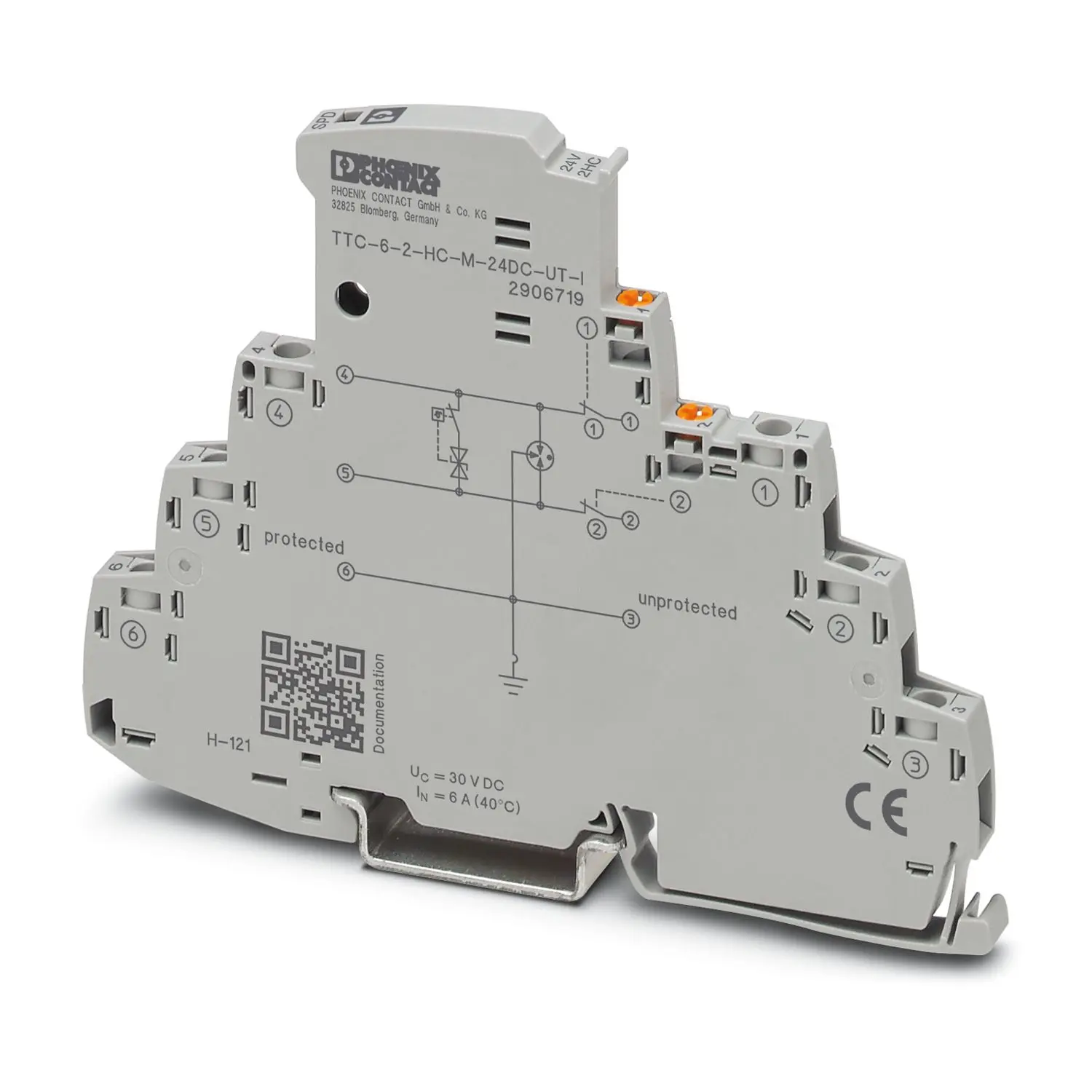 Produktfoto 1 von Phoenix Contact, Überspannungsschutz, 50 V 20 kA DIN-Hutschiene Surge Protection Device TTC
