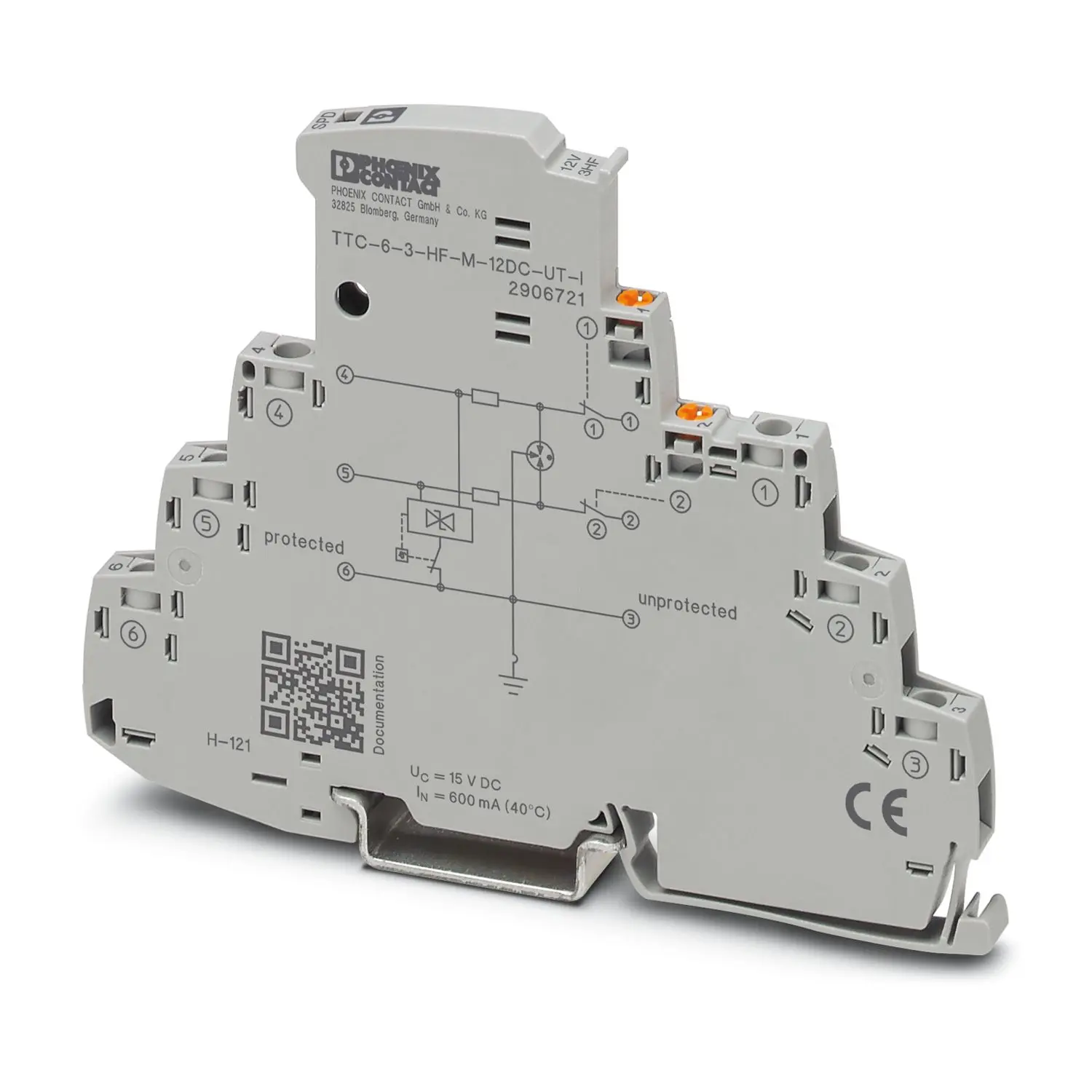 Produktfoto 1 von Phoenix Contact, Überspannungsschutz, 145 V 20 kA DIN-Hutschiene Surge Protection Device TTC