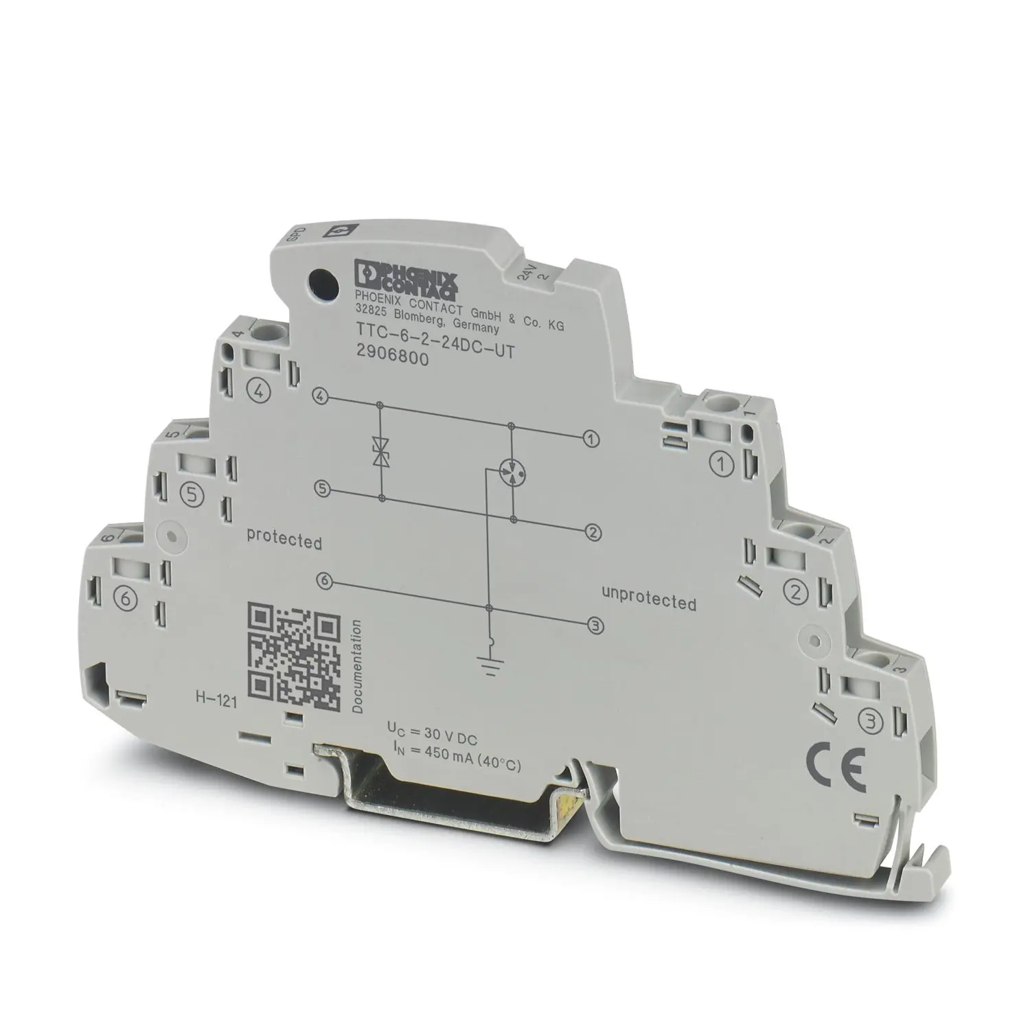Produktfoto 1 von Phoenix Contact, Überspannungsschutz, 1 kV 5 kA DIN-Hutschiene Surge Protection Device TTC