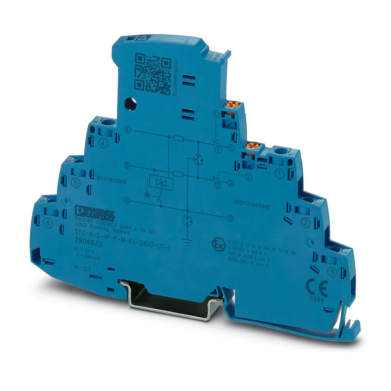 Produktfoto 1 von Phoenix Contact, Überspannungsschutz, 30 V 5 kA DIN-Hutschiene Surge Protection Device TTC