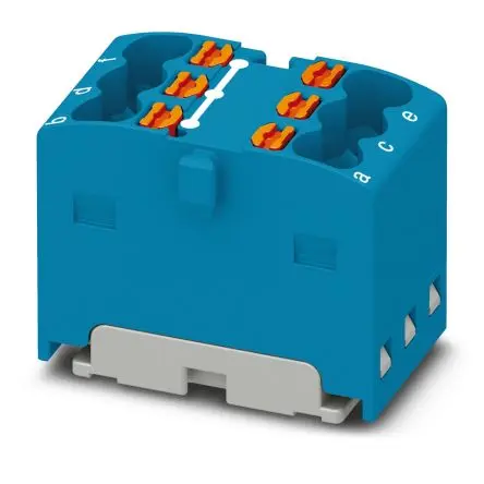 Produktfoto 1 von Phoenix Contact Verteilerblock 6-polig / 450V 17.5A, Polyamid Blau, IP20