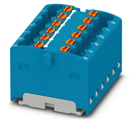 Produktfoto 1 von Phoenix Contact Verteilerblock 12-polig / 450V 17.5A, Polyamid Blau, IP20