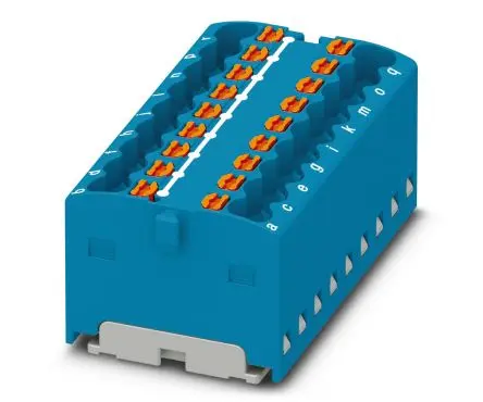 Produktfoto 1 von Phoenix Contact Verteilerblock 18-polig / 450V 17.5A, Polyamid Blau, IP20