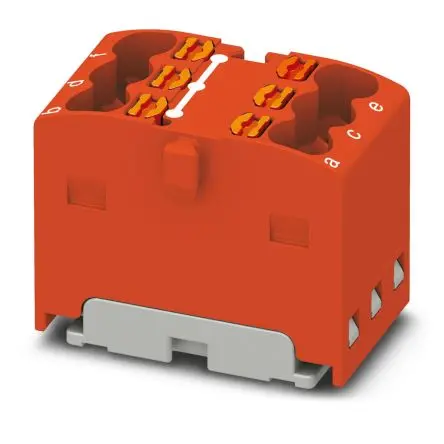 Produktfoto 1 von Phoenix Contact Verteilerblock 6-polig / 450V 17.5A, Polyamid Rot, IP20
