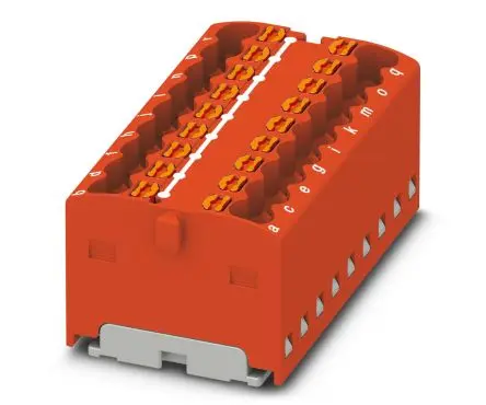 Produktfoto 1 von Phoenix Contact Verteilerblock 18-polig / 450V 17.5A, Polyamid Rot, IP20