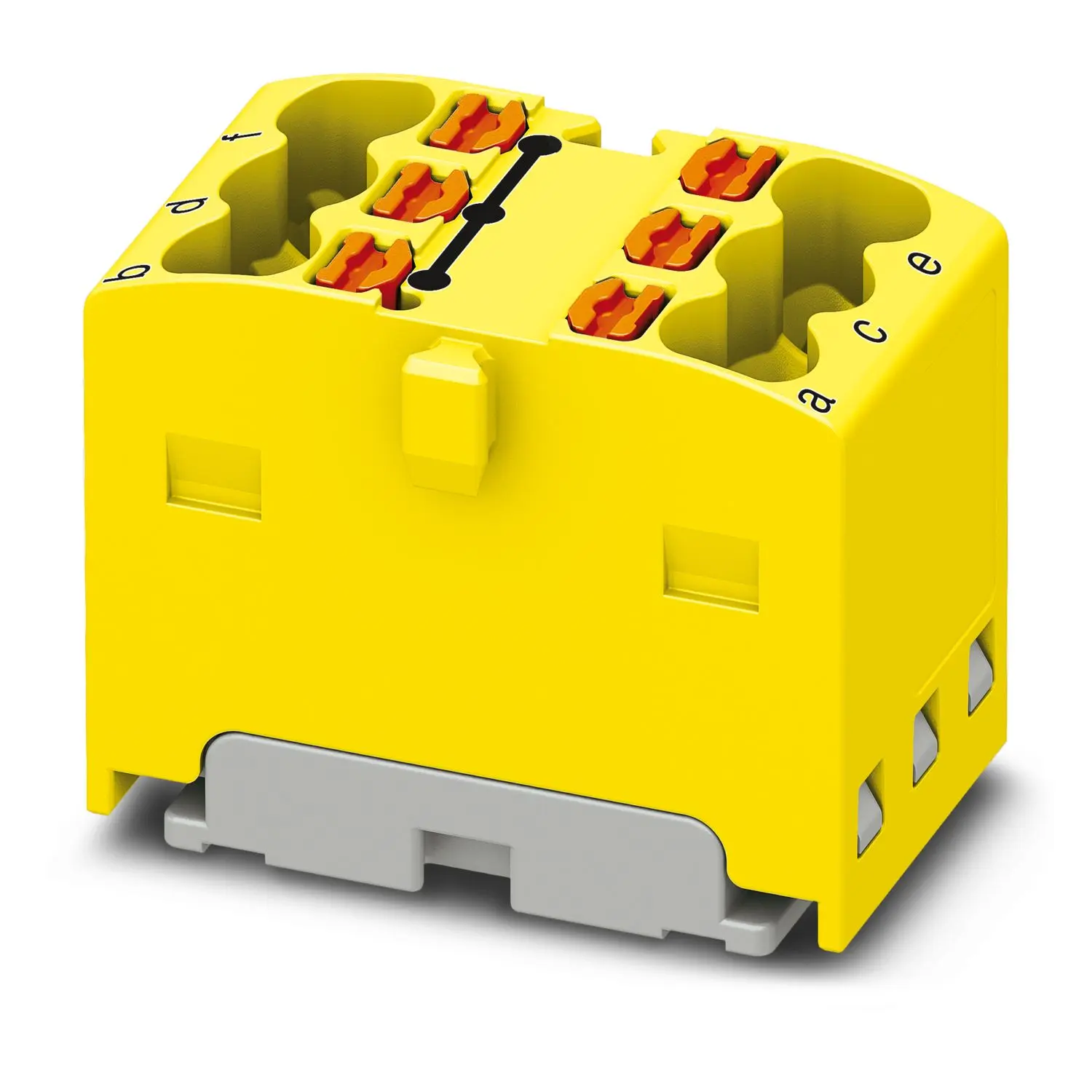 Produktfoto 1 von Phoenix Contact Verteilerblock 6-polig / 450 V 17.5A, Polyamid Gelb, IP20