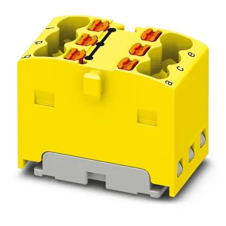 Produktfoto 1 von Phoenix Contact Verteilerblock 6-polig / 450V 17.5A, Polyamid Gelb, IP20