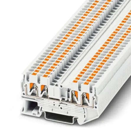 Produktfoto 1 von Phoenix Contact PT 2 Anschlussklemmenblock für Durchkontaktierung 1 Weiß, 4mm², 800V Einsteck-Anschluss IECEx/ATEX