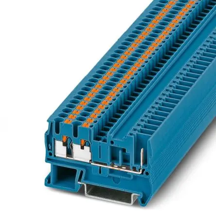 Produktfoto 1 von Phoenix Contact PT 2 Anschlussklemmenblock für Durchkontaktierung 1 Blau, 4mm², 500V Einsteck-Anschluss