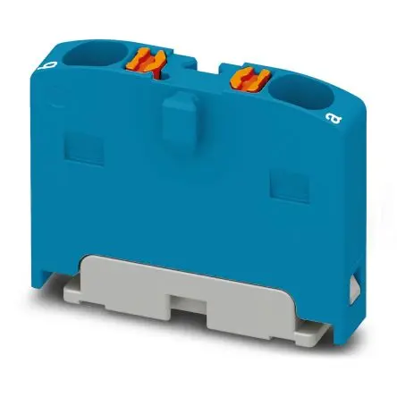 Produktfoto 1 von Phoenix Contact Verteilerblock 2-polig / 450V 17.5A, Polyamid Blau, IP20