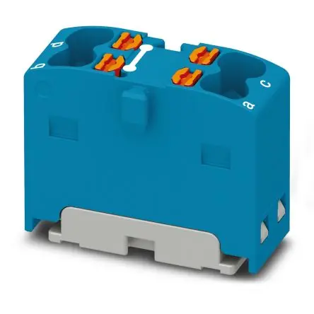 Produktfoto 1 von Phoenix Contact Verteilerblock 4-polig / 450V 17.5A, Polyamid Blau, IP20
