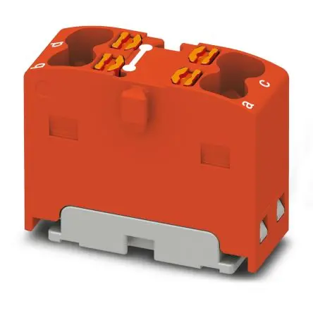 Produktfoto 1 von Phoenix Contact Verteilerblock 4-polig / 450V 17.5A, Polyamid Rot, IP20