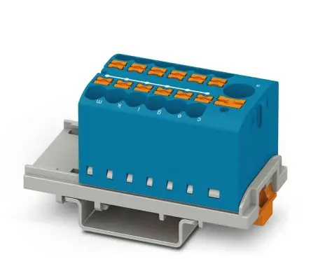 Produktfoto 1 von Phoenix Contact Verteilerblock 13-polig / 690V 24A, Polyamid Blau, IP20