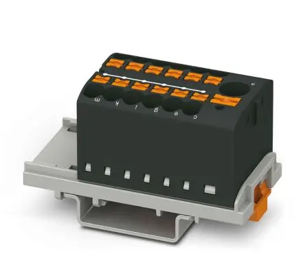 Produktfoto 1 von Phoenix Contact Verteilerblock 13-polig / 690V 24A, Polyamid Schwarz, IP20