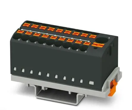 Produktfoto 1 von Phoenix Contact Verteilerblock 19-polig / 690V 24A, Polyamid Schwarz, IP20