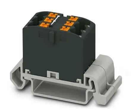 Produktfoto 1 von Phoenix Contact Verteilerblock 6-polig / 690V 24A, Polyamid Schwarz, IP20