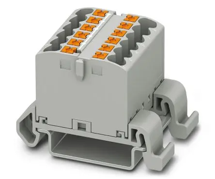 Produktfoto 1 von Phoenix Contact Verteilerblock 12-polig / 690V 24A, Polyamid Grau, IP20