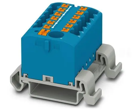 Produktfoto 1 von Phoenix Contact Verteilerblock 13-polig / 690V 24A, Polyamid Blau, IP20