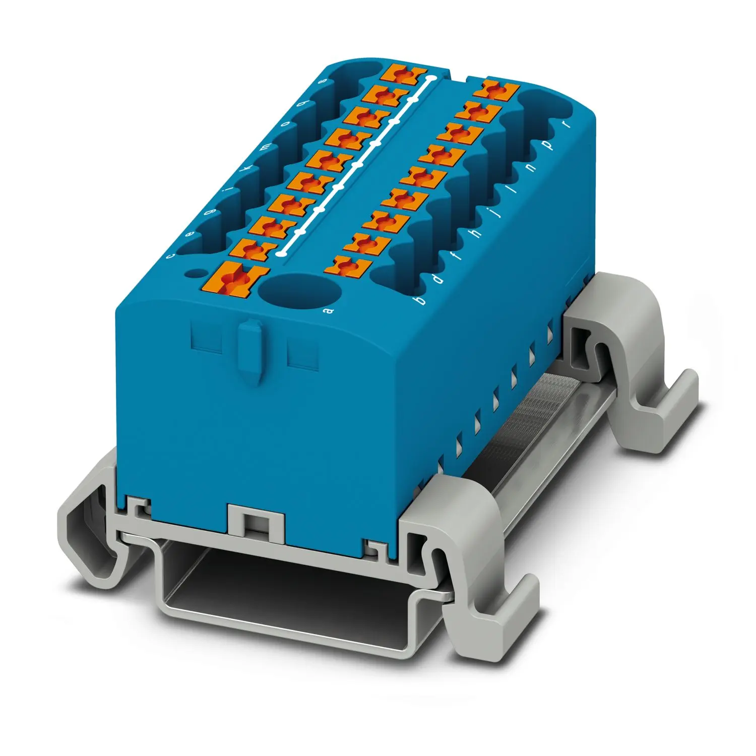 Produktfoto 1 von Phoenix Contact Verteilerblock 19-polig / 690 V 24A, Polyamid Blau, IP20