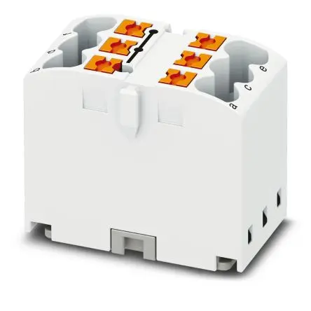 Produktfoto 1 von Phoenix Contact Verteilerblock 6-polig / 450V 24A, Polyamid Weiß, IP20