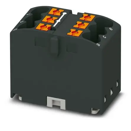 Produktfoto 1 von Phoenix Contact Verteilerblock 6-polig / 450V 24A, Polyamid Schwarz, IP20