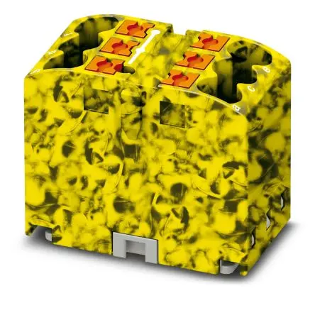 Produktfoto 1 von Phoenix Contact Verteilerblock 6-polig / 450V 32A, Polyamid Gelb, IP20