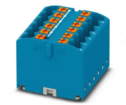 Produktfoto 1 von Phoenix Contact Verteilerblock 12-polig / 450V 24A, Polyamid Blau, IP20