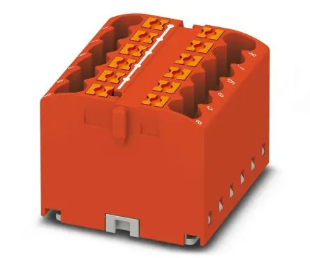 Produktfoto 1 von Phoenix Contact Verteilerblock 12-polig / 450V 24A, Polyamid Rot, IP20