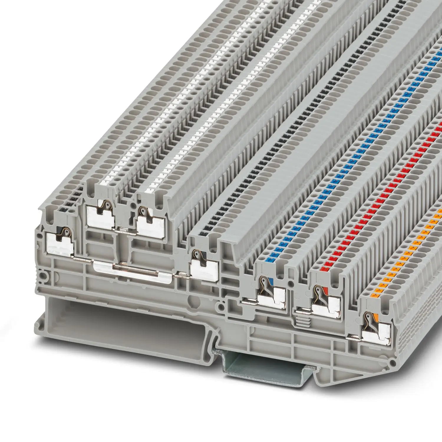 Produktfoto 1 von Phoenix Contact PTIO Bauteil-Anschlussklemmenblock 5 Grau, 1.5 mm², 250 V Einsteck-Anschluss