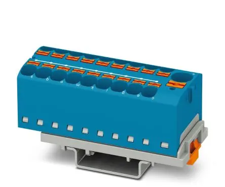 Produktfoto 1 von Phoenix Contact Verteilerblock 19-polig / 800V 32A, Polyamid Blau, IP20