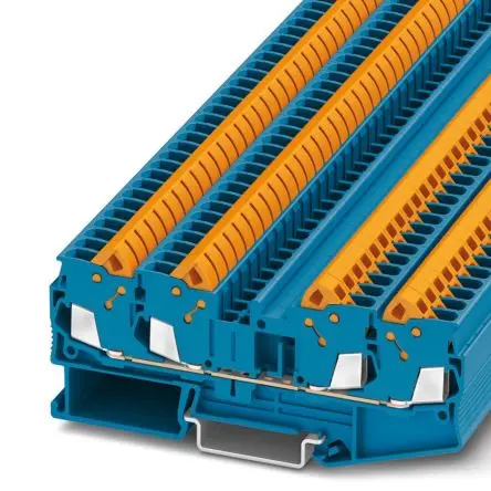 Produktfoto 1 von Phoenix Contact Anschlussklemmenblock für Durchkontaktierung 1 Blau, 0.5mm², 2.5 mm², 800V Schnellverbindung