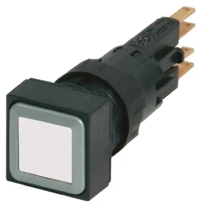 Produktfoto 1 von Eaton RMQ16 Druckschalter Ø 16 mm, Weiß Tastend Vierkant Vierkant Kunststoff, IP65