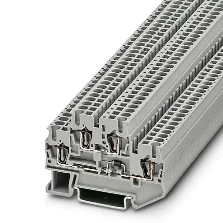 Produktfoto 1 von Phoenix Contact Bauteil-Anschlussklemmenblock 2 Grau, 0.08mm², 4 mm², 500V ZUGFEDER