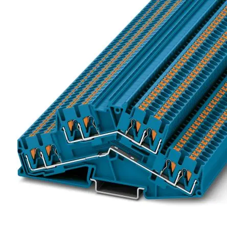 Produktfoto 1 von Phoenix Contact PTTBS 2.5-QUATTRO BU Doppelstock Reihenklemmen 2 Blau, 0.14mm², 4 mm², 800V Einsteck-Anschluss