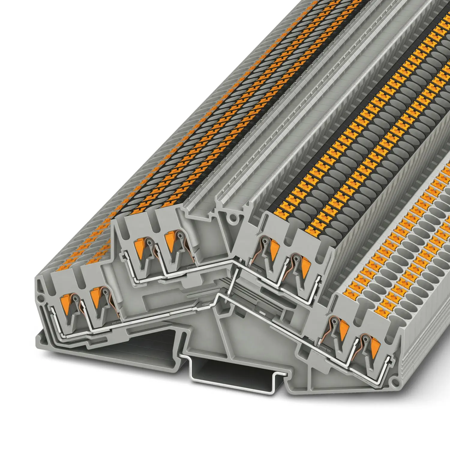 Produktfoto 1 von Phoenix Contact PTTBS 2.5-QUATTRO-PV Doppelstock Reihenklemmen 2 Grau, 0.14 to 4 mm², 800 V Einsteck-Anschluss