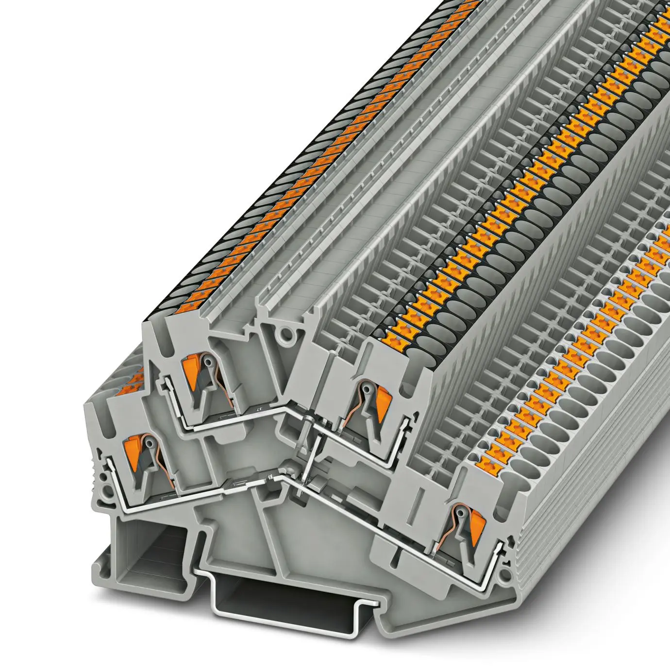 Produktfoto 1 von Phoenix Contact PTTBS 2.5-PV Doppelstock Reihenklemmen 2 Grau, 0.14 to 4 mm², 500 V Einsteck-Anschluss IECEx/ATEX