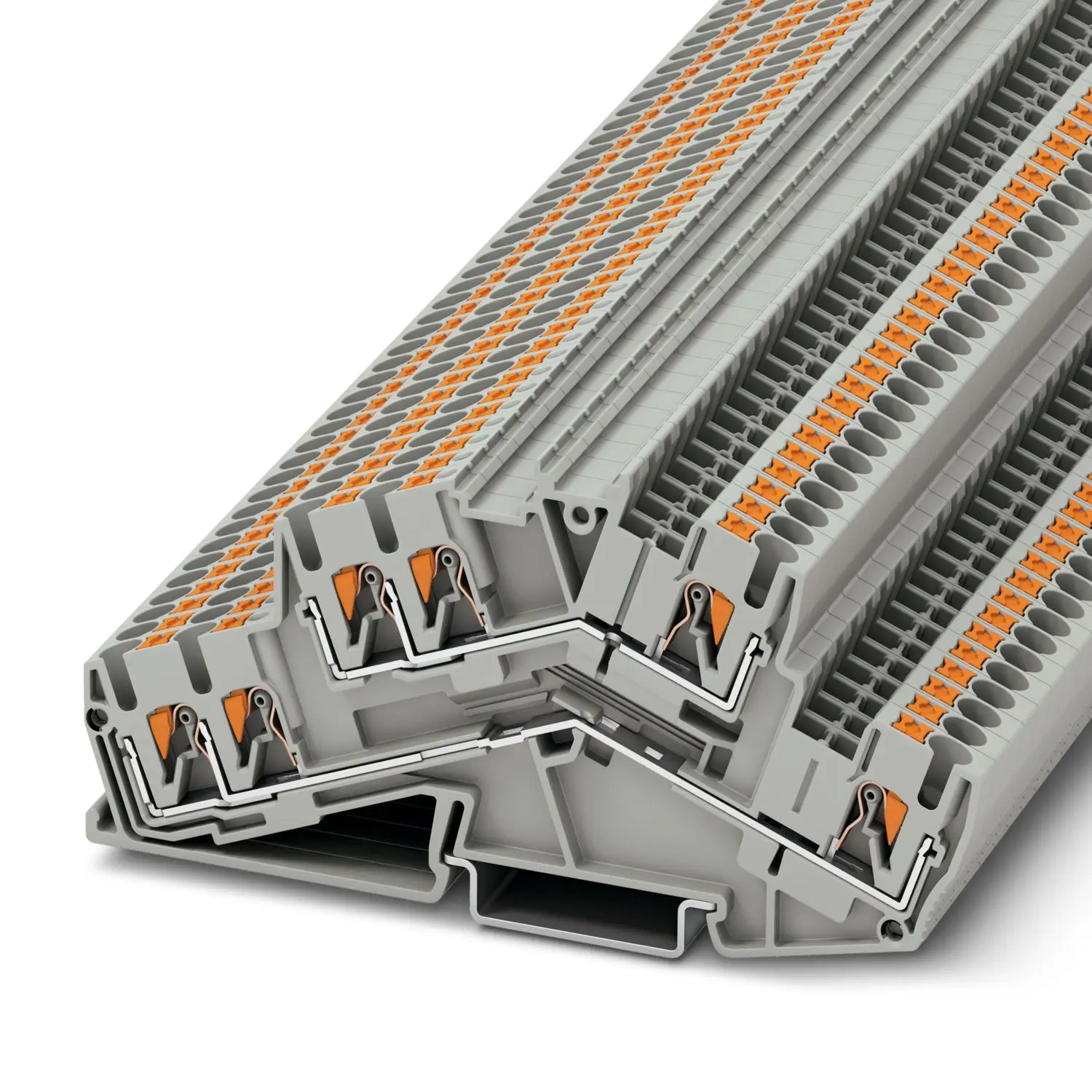Produktfoto 1 von Phoenix Contact PTTBS 2.5-TWIN Doppelstock Reihenklemmen 2 Grau, 0.14 to 4 mm², 800 V Einsteck-Anschluss