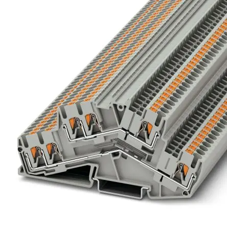 Produktfoto 1 von Phoenix Contact PTTBS 2.5-TWIN Doppelstock Reihenklemmen 2 Grau, 0.14mm², 4 mm², 800V Einsteck-Anschluss