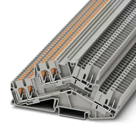Produktfoto 1 von Phoenix Contact PTTBS 2.5-TWIN/2P Doppelstock Reihenklemmen 2 Grau, 0.14mm², 4 mm², 500V Einsteck-Anschluss